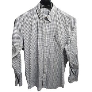 Heybo Outdoors XXL White Navy Blue Tattersall Check Long Sleeve‎ Button Shirt